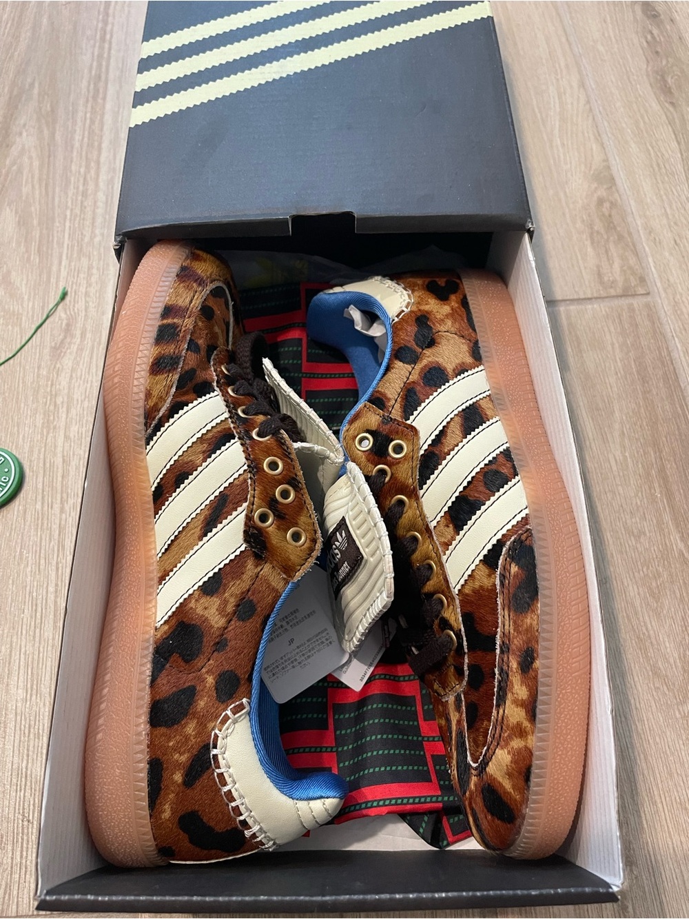 New In Box Adidas X Wales Bonner Pony Hair Leopard Samba Sneakers Sz 7.5 Rare - Picture 5 of 16